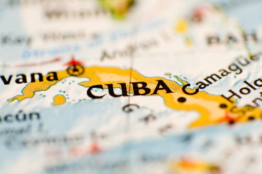 Cuba Map Close-up