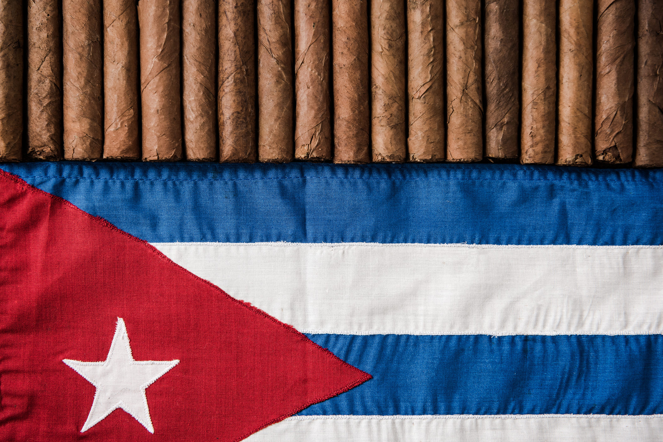 Cuban Cigars and Cuban Flag,
